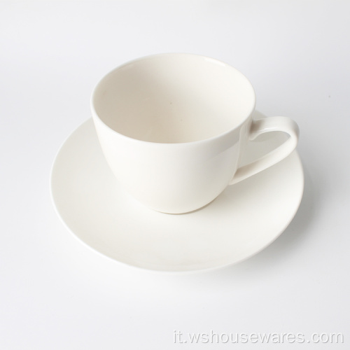 Set di tazzine da caffè in pura bonechina bianca britannica